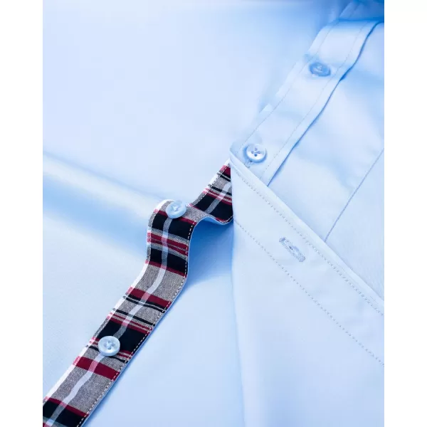 Alimens &amp; Gentle Mens Short Sleeve Dress Shirts Wrinkle Free Solid Casual Button Down Shirts with Pocket