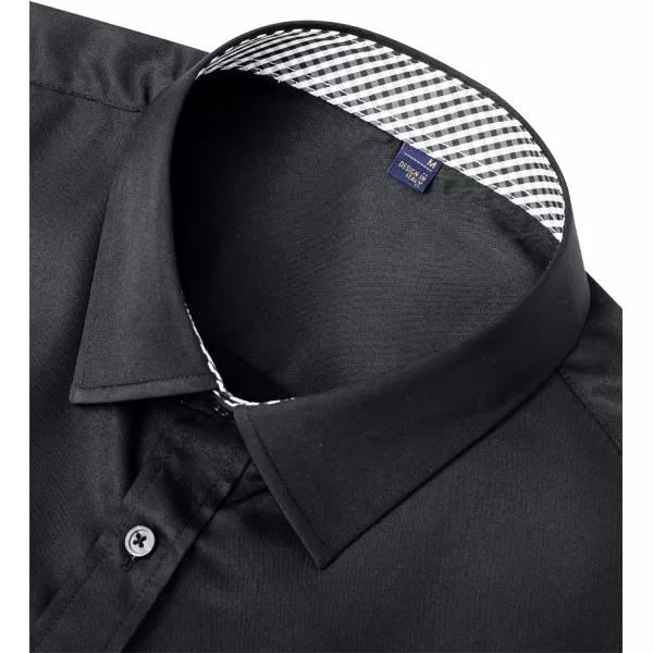 Alimens &amp; Gentle Mens Short Sleeve Dress Shirts Wrinkle Free Solid Casual Button Down Shirts with Pocket