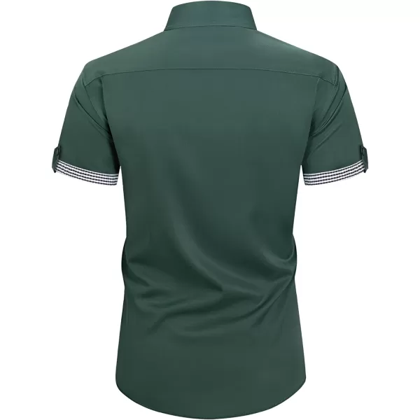 Alimens &amp; Gentle Mens Short Sleeve Dress Shirts Wrinkle Free Solid Casual Button Down Shirts with Pocket
