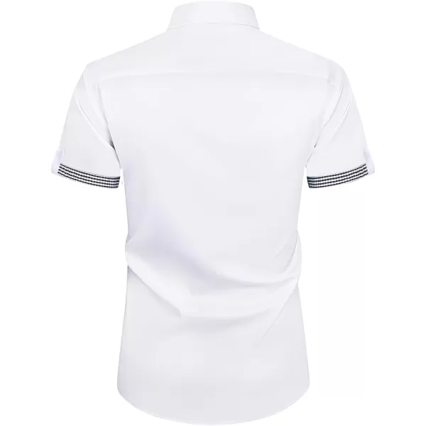 Alimens &amp; Gentle Mens Short Sleeve Dress Shirts Wrinkle Free Solid Casual Button Down Shirts with Pocket