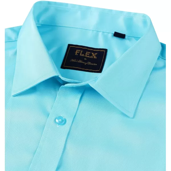 Alimens &amp; Gentle Mens Short Sleeve Dress Shirts Wrinkle Free Solid Casual Button Down Shirts with Pocket