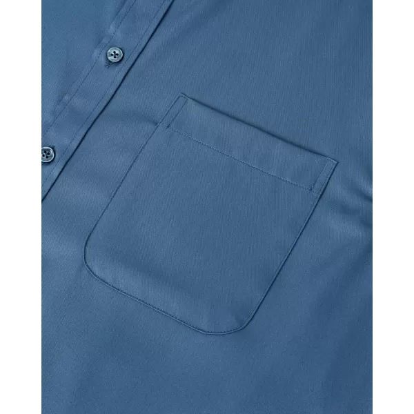 Alimens &amp; Gentle Mens Short Sleeve Dress Shirts Wrinkle Free Solid Casual Button Down Shirts with Pocket