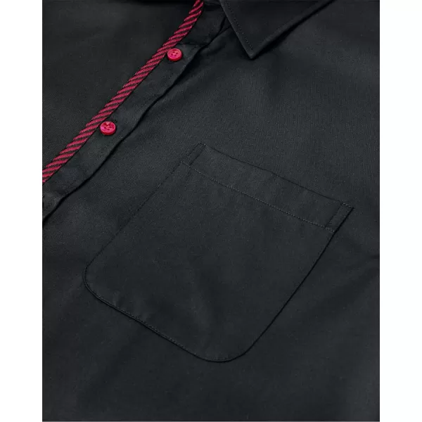 Alimens &amp; Gentle Mens Short Sleeve Dress Shirts Wrinkle Free Solid Casual Button Down Shirts with Pocket