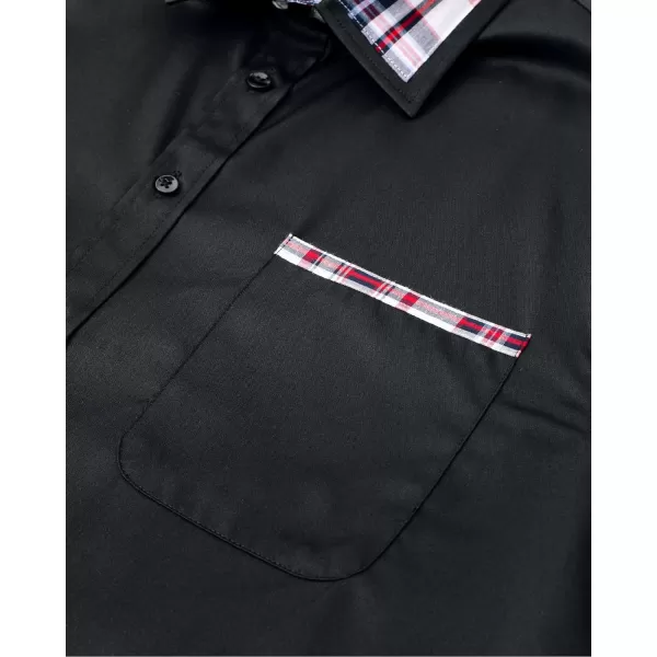 Alimens &amp; Gentle Mens Short Sleeve Dress Shirts Wrinkle Free Solid Casual Button Down Shirts with Pocket