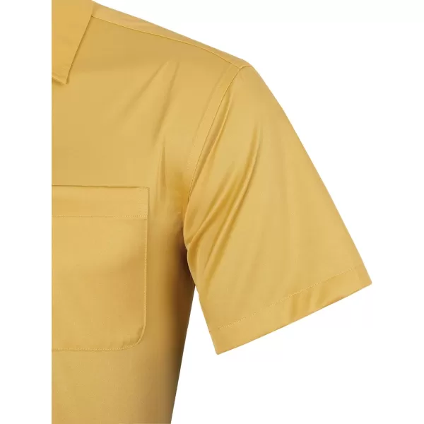 Alimens &amp; Gentle Mens Short Sleeve Dress Shirts Wrinkle Free Solid Casual Button Down Shirts with Pocket