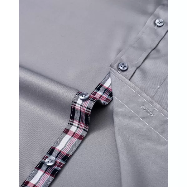 Alimens &amp; Gentle Mens Short Sleeve Dress Shirts Wrinkle Free Solid Casual Button Down Shirts with Pocket