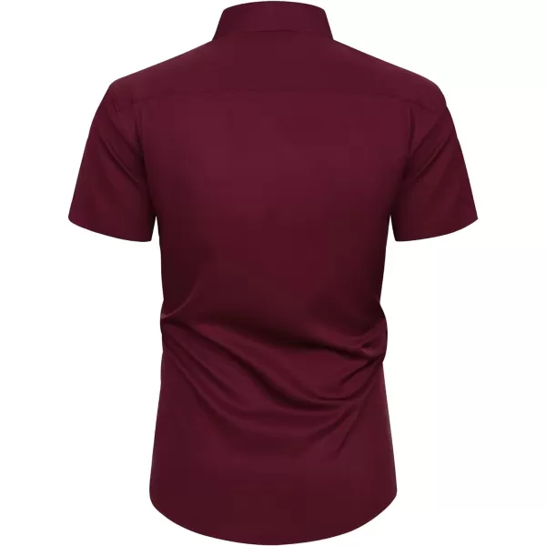 Alimens &amp; Gentle Mens Short Sleeve Dress Shirts Wrinkle Free Solid Casual Button Down Shirts with Pocket