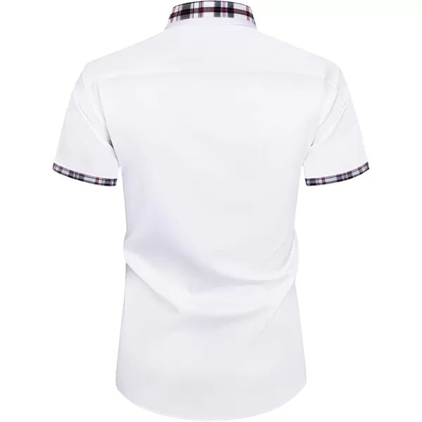 Alimens &amp; Gentle Mens Short Sleeve Dress Shirts Wrinkle Free Solid Casual Button Down Shirts with Pocket