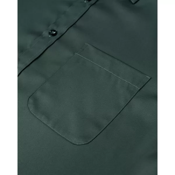 Alimens &amp; Gentle Mens Short Sleeve Dress Shirts Wrinkle Free Solid Casual Button Down Shirts with Pocket