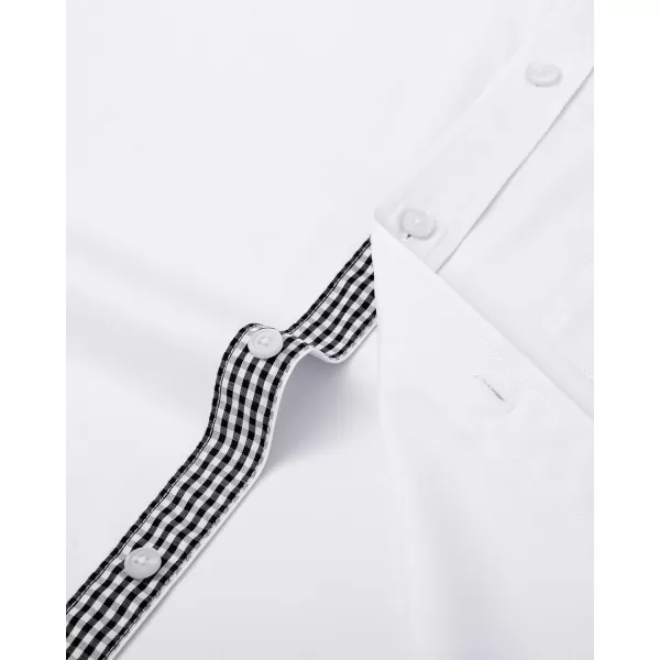 Alimens &amp; Gentle Mens Short Sleeve Dress Shirts Wrinkle Free Solid Casual Button Down Shirts with Pocket