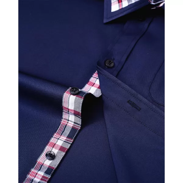 Alimens &amp; Gentle Mens Short Sleeve Dress Shirts Wrinkle Free Solid Casual Button Down Shirts with Pocket