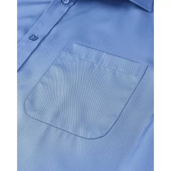 Alimens &amp; Gentle Mens Short Sleeve Dress Shirts Wrinkle Free Solid Casual Button Down Shirts with Pocket