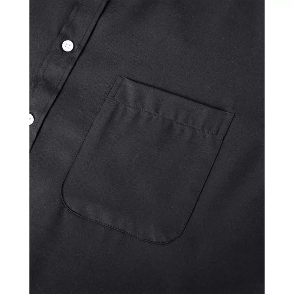 Alimens &amp; Gentle Mens Short Sleeve Dress Shirts Wrinkle Free Solid Casual Button Down Shirts with Pocket