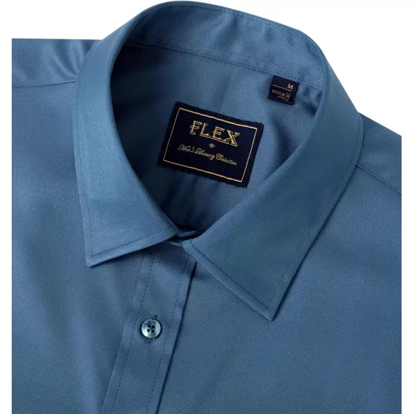 Alimens &amp; Gentle Mens Short Sleeve Dress Shirts Wrinkle Free Solid Casual Button Down Shirts with Pocket