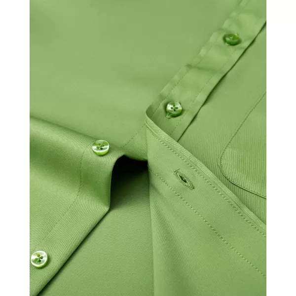Alimens &amp; Gentle Mens Short Sleeve Dress Shirts Wrinkle Free Solid Casual Button Down Shirts with Pocket