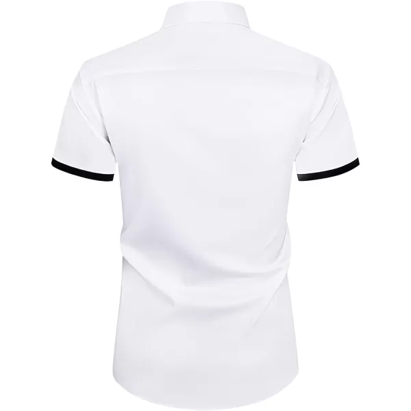 Alimens &amp; Gentle Mens Short Sleeve Dress Shirts Wrinkle Free Solid Casual Button Down Shirts with Pocket