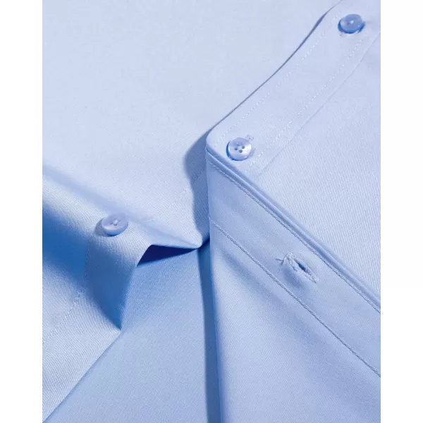 Alimens &amp; Gentle Mens Short Sleeve Dress Shirts Wrinkle Free Solid Casual Button Down Shirts with Pocket