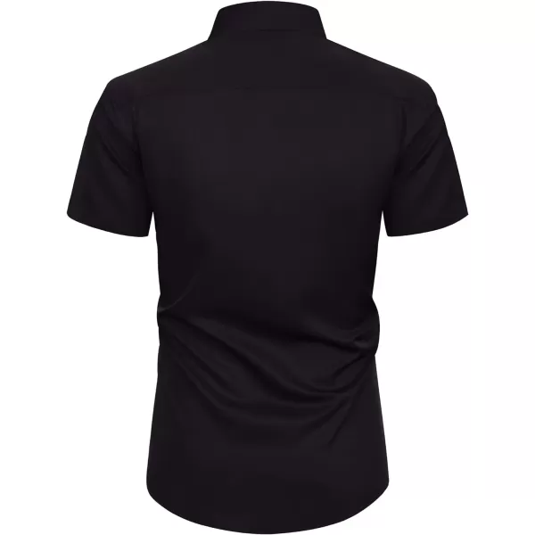 Alimens &amp; Gentle Mens Short Sleeve Dress Shirts Wrinkle Free Solid Casual Button Down Shirts with Pocket