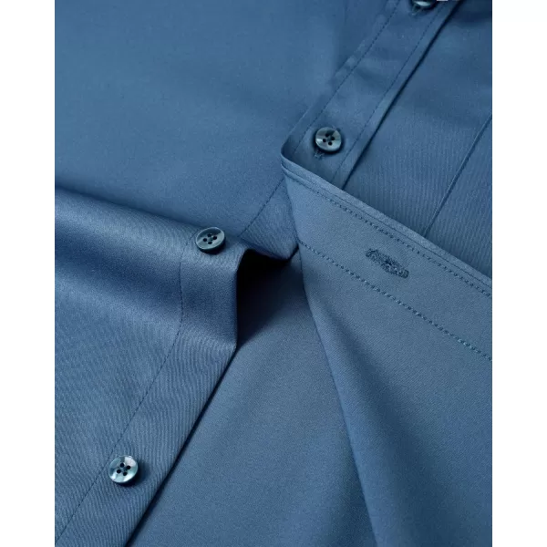 Alimens &amp; Gentle Mens Short Sleeve Dress Shirts Wrinkle Free Solid Casual Button Down Shirts with Pocket