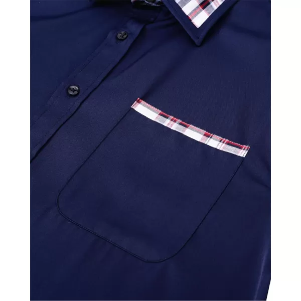 Alimens &amp; Gentle Mens Short Sleeve Dress Shirts Wrinkle Free Solid Casual Button Down Shirts with Pocket