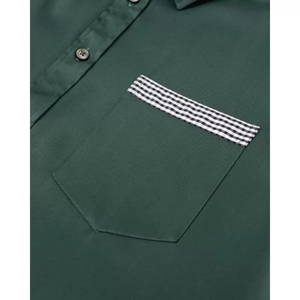 Alimens &amp; Gentle Mens Short Sleeve Dress Shirts Wrinkle Free Solid Casual Button Down Shirts with Pocket