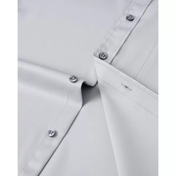 Alimens &amp; Gentle Mens Short Sleeve Dress Shirts Wrinkle Free Solid Casual Button Down Shirts with Pocket