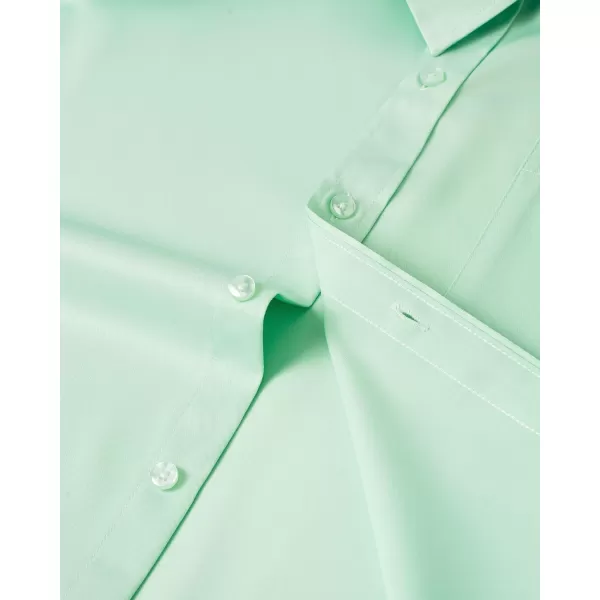 Alimens &amp; Gentle Mens Short Sleeve Dress Shirts Wrinkle Free Solid Casual Button Down Shirts with Pocket