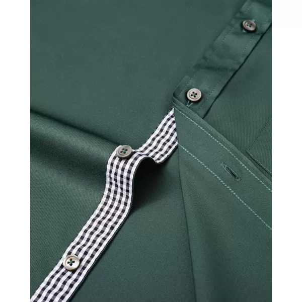 Alimens &amp; Gentle Mens Short Sleeve Dress Shirts Wrinkle Free Solid Casual Button Down Shirts with Pocket
