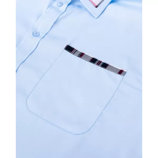 Alimens &amp; Gentle Mens Short Sleeve Dress Shirts Wrinkle Free Solid Casual Button Down Shirts with Pocket