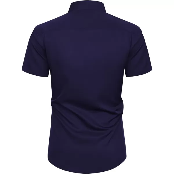 Alimens &amp; Gentle Mens Short Sleeve Dress Shirts Wrinkle Free Solid Casual Button Down Shirts with Pocket