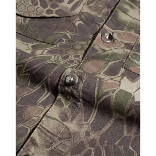 Alimens &amp; Gentle Mens Short Sleeve Fishing Shirt Camouflage Quick Dry Outdoor Sun Protection Shirts