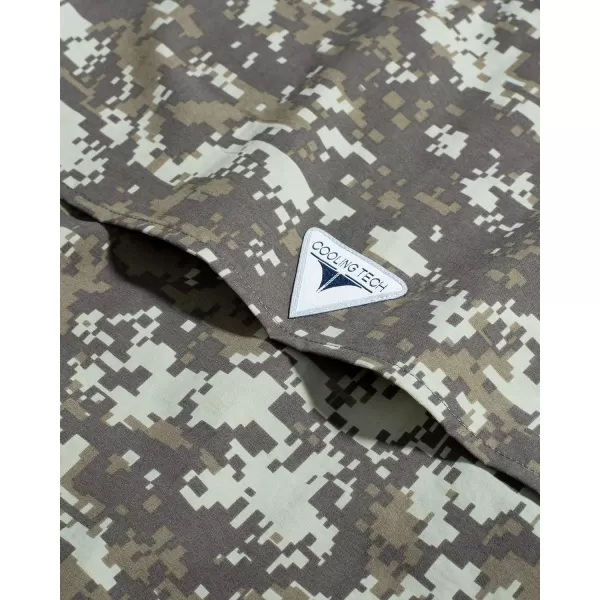 Alimens &amp; Gentle Mens Short Sleeve Fishing Shirt Camouflage Quick Dry Outdoor Sun Protection Shirts