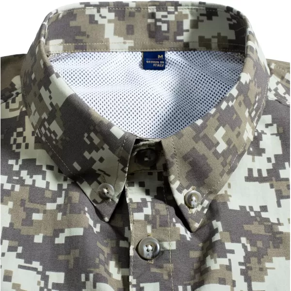 Alimens &amp; Gentle Mens Short Sleeve Fishing Shirt Camouflage Quick Dry Outdoor Sun Protection Shirts