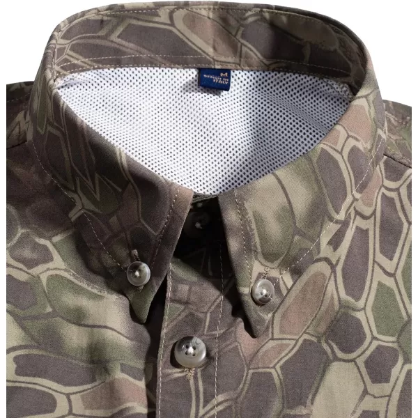Alimens &amp; Gentle Mens Short Sleeve Fishing Shirt Camouflage Quick Dry Outdoor Sun Protection Shirts