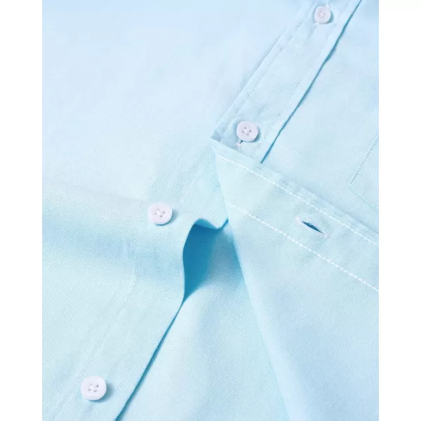 Alimens &amp; Gentle Men's Short Sleeve Oxford Shirt Regular Fit Button Down Collar Shirts with Pocket