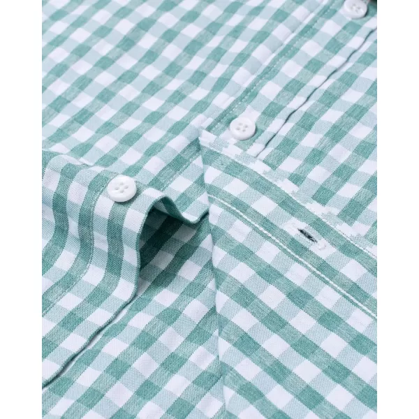 Alimens &amp; Gentle Men's Short Sleeve Oxford Shirt Regular Fit Button Down Collar Shirts with Pocket