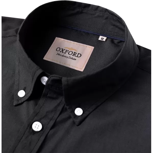 Alimens &amp; Gentle Men's Short Sleeve Oxford Shirt Regular Fit Button Down Collar Shirts with Pocket