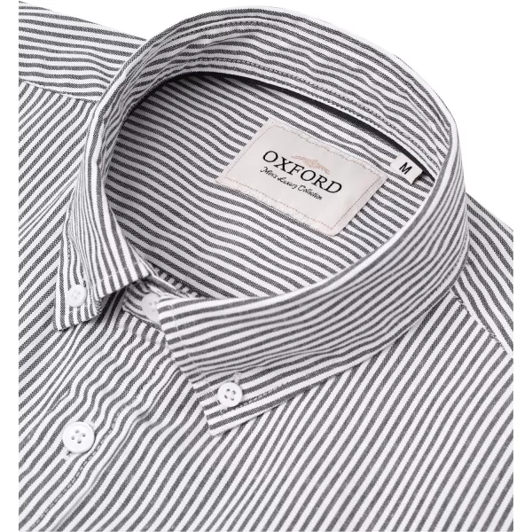 Alimens &amp; Gentle Men's Short Sleeve Oxford Shirt Regular Fit Button Down Collar Shirts with Pocket