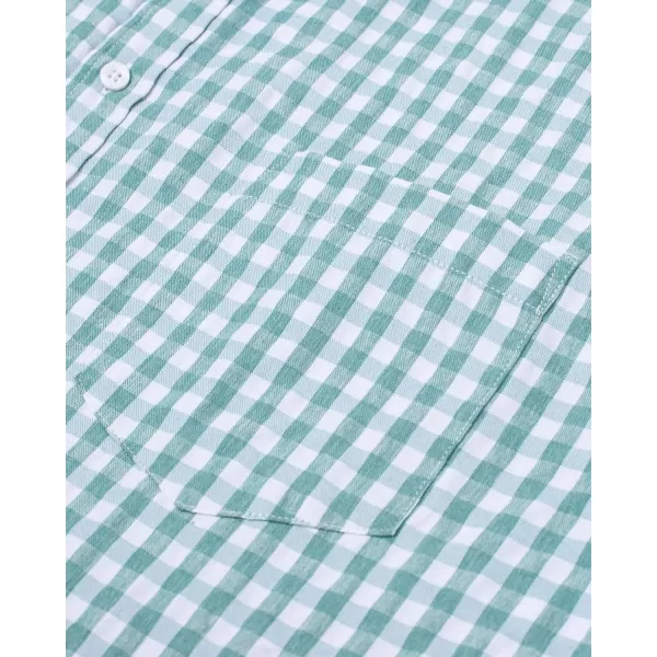 Alimens &amp; Gentle Men's Short Sleeve Oxford Shirt Regular Fit Button Down Collar Shirts with Pocket