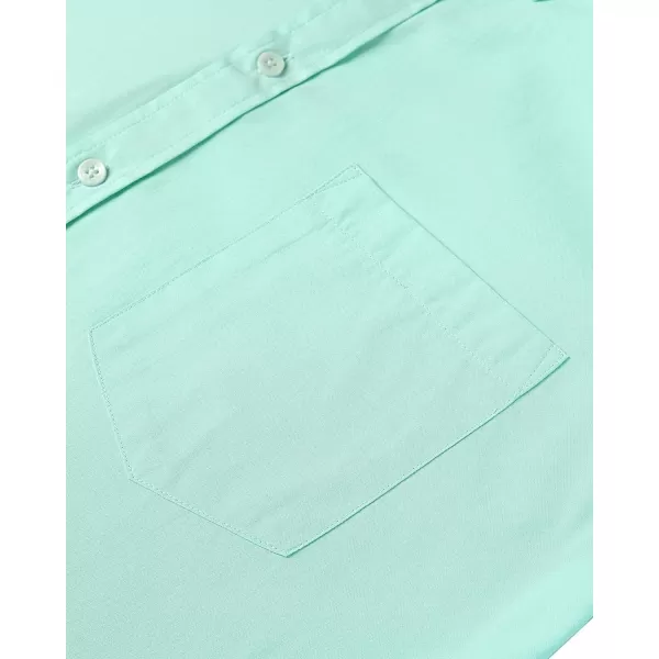 Alimens &amp; Gentle Men's Short Sleeve Oxford Shirt Regular Fit Button Down Collar Shirts with Pocket