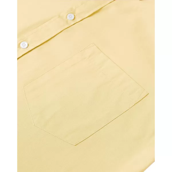 Alimens &amp; Gentle Men's Short Sleeve Oxford Shirt Regular Fit Button Down Collar Shirts with Pocket