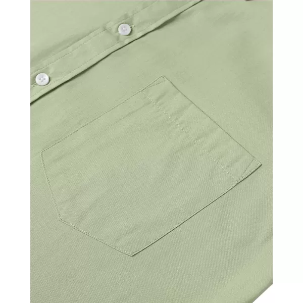 Alimens &amp; Gentle Men's Short Sleeve Oxford Shirt Regular Fit Button Down Collar Shirts with Pocket