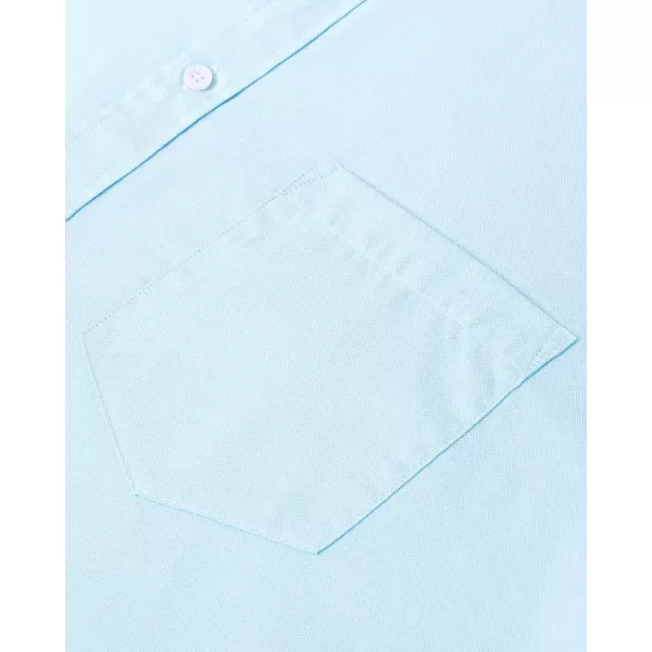 Alimens &amp; Gentle Men's Short Sleeve Oxford Shirt Regular Fit Button Down Collar Shirts with Pocket