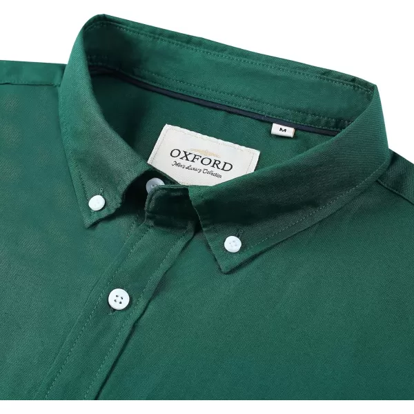 Alimens &amp; Gentle Men's Short Sleeve Oxford Shirt Regular Fit Button Down Collar Shirts with Pocket