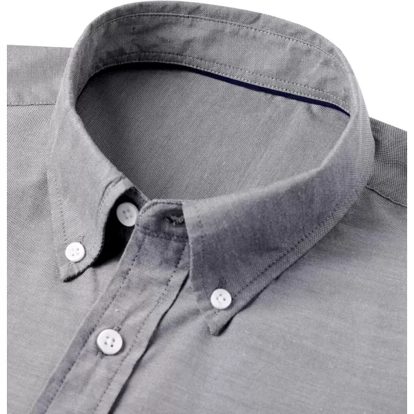 Alimens &amp; Gentle Men's Short Sleeve Oxford Shirt Regular Fit Button Down Collar Shirts with Pocket