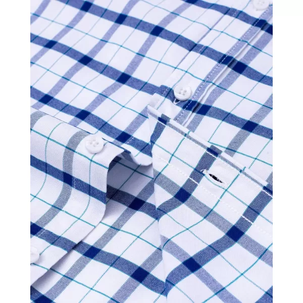 Alimens &amp; Gentle Men's Short Sleeve Oxford Shirt Regular Fit Button Down Collar Shirts with Pocket