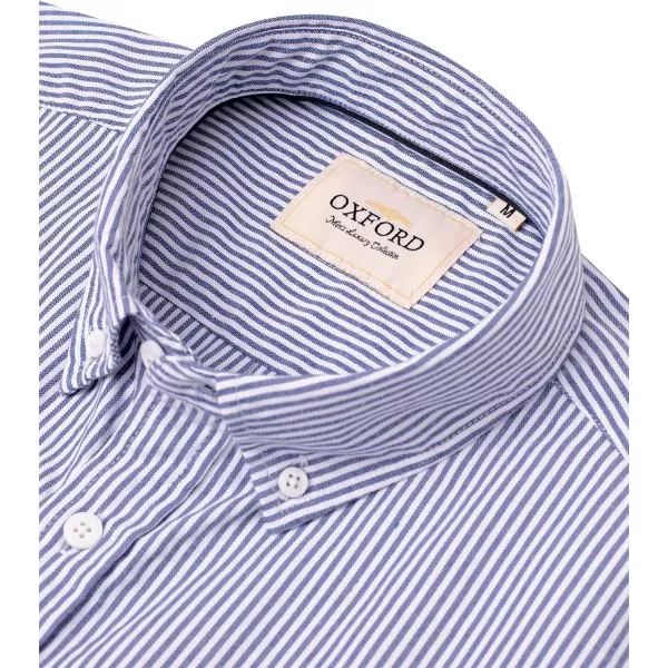 Alimens &amp; Gentle Men's Short Sleeve Oxford Shirt Regular Fit Button Down Collar Shirts with Pocket