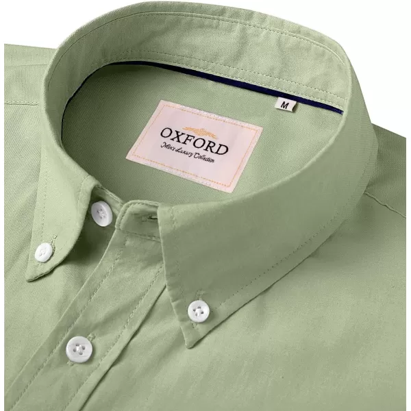 Alimens &amp; Gentle Men's Short Sleeve Oxford Shirt Regular Fit Button Down Collar Shirts with Pocket