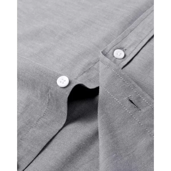 Alimens &amp; Gentle Men's Short Sleeve Oxford Shirt Regular Fit Button Down Collar Shirts with Pocket