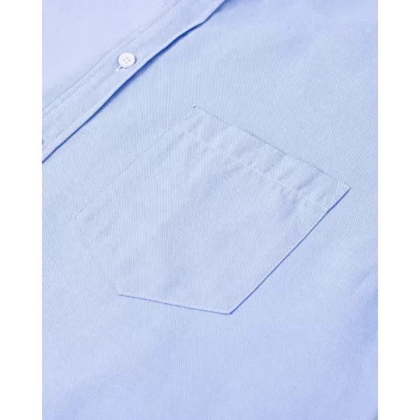 Alimens &amp; Gentle Men's Short Sleeve Oxford Shirt Regular Fit Button Down Collar Shirts with Pocket